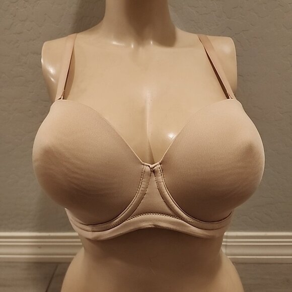 Wacoal Bra 32G 854119 Nude Underwire Lined Strapless Red Carpet Convertible - Picture 1 of 3